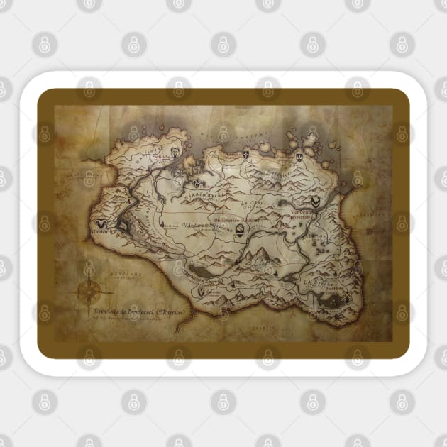 The Elder Scrolls V: Skyrim Map Sticker by Pliax Lab